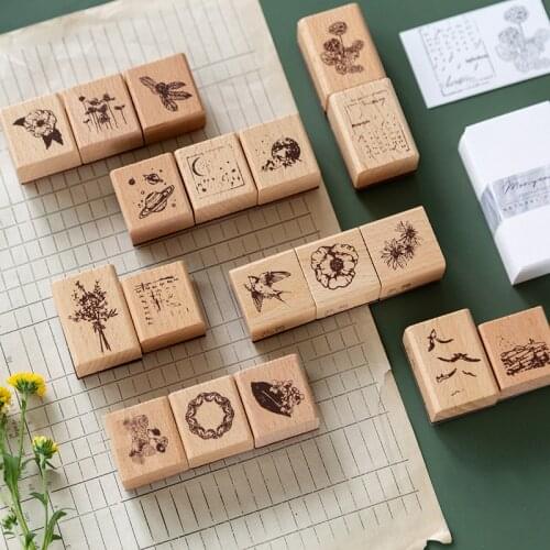 Vintage Natural Pickup collection stamp DIY wooden rubber stamps for scrapbooking stationery scrapbooking standard stamp