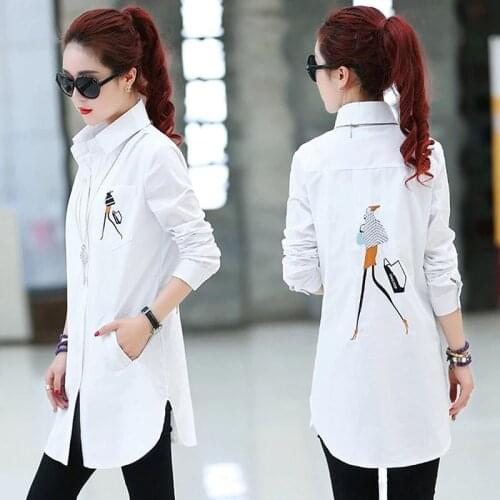 Blouse Women Elegant Embroidery White Shirt Plus Size 2020 Ladies Office Shirts Formal Casual Cotton Blouses Blusas Femininas