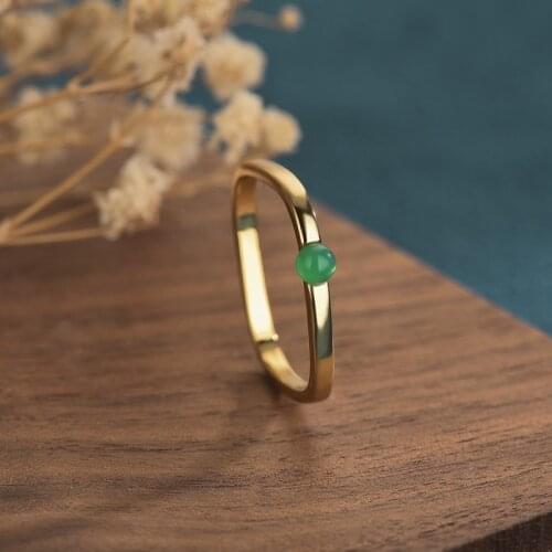 Retro Square Green Stone Rings for Women Vintage Palace Ethnic Dating Jewelry 2021 Trend Fashion Resizable Ring Friends Gift M4