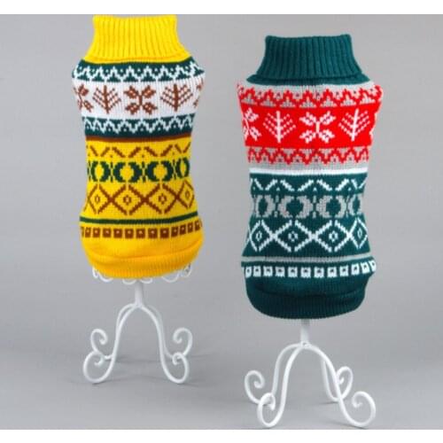 Winter Warm Dog Cat Sweater Clothes For Dogs Pet Turtleneck Jumper Clothing Coat Knitting Crochet Cloth Outfit Vest
