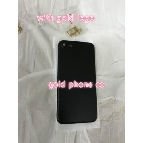 2020 100% Perfect Quality Housing for phone 7 matt black Back Cover Battery Door Chassis with gold Logo+Card tray+gold Buttons