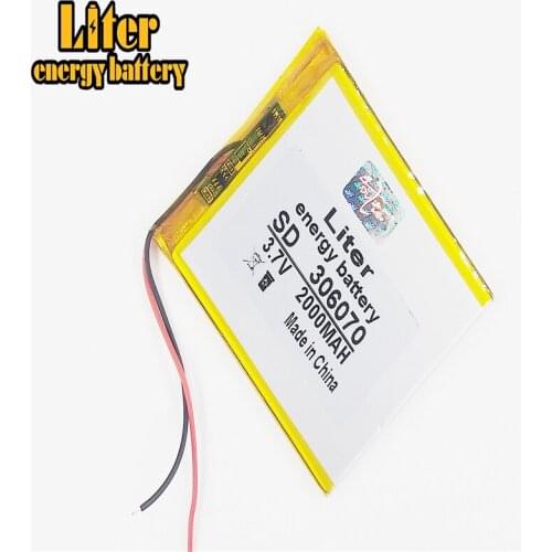 3.7V 2000mah 306070 Lithium Battery For PDA GPS DVR E-Book Tablet PC PowerBank Replace 356070 Lipo Rechargeable Bateria Pack