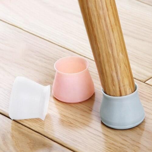 4pcs/set Silicone Chair Leg Caps Non-slip Round Pipe Tube Gloves Mat Table Desk Chair Foot Protection Pad Furniture Accessories