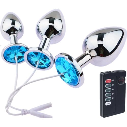 Electro Shock Butt Plug Metal Anal Beads Prostate Electrical Stimulation G Spot Medical Themed Therapy Massager Adult SM Sex Toy