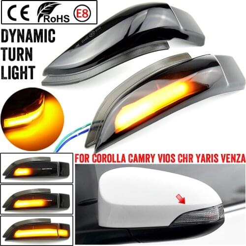 Black For Toyota Camry Corolla Prius C Venza Avalon Vios Yaris Scion iM LED Dynamic Turn Signal Side Mirror Indicator Light