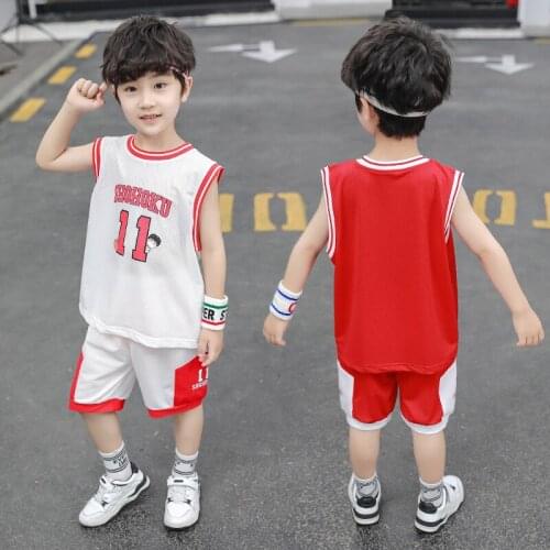 Kid basketball set Shohoku Breathable Child Sport shirts shorts basketball team train clothes Childrens tracksuit for 3-12year