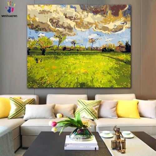 DIY colorings pictures by numbers with colors Landscape undera Stormy Sky picture drawing painting by numbers framed Home