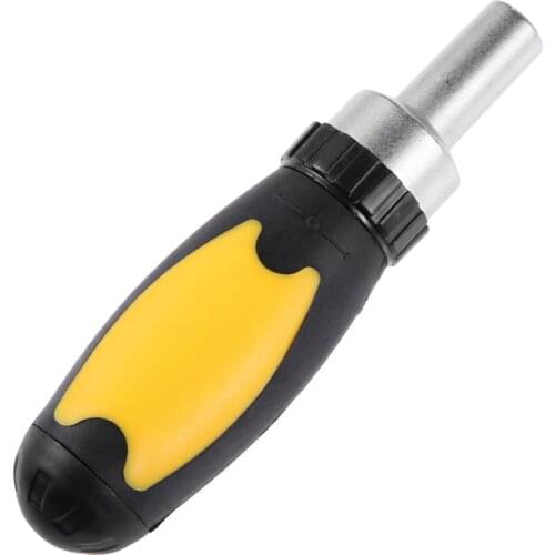 DRELD Multi-functional Reversible Ratchet Hand 1/4" Straight Shank Screwdriver Handle Tools With Magnetic Third Gear Adjustment