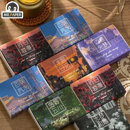 Mr.paper Boxed Floating Series PET Decorative Diary Sticker Scrapbook Planner Japanese Decorative Stationery Sticker