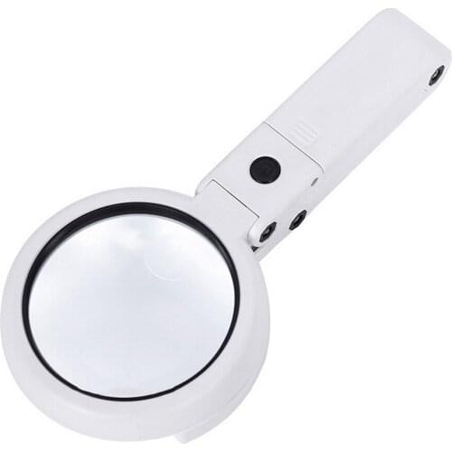 1 pcs Magnifying Glass Dual Use Table Lamp Bright Stand Non Slip Hand Held 8 LED Magnifier Lamp for Reading Crafting Repairing