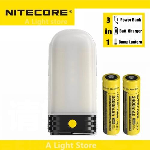 Original Nitecore LR60 flashlight EDC USB Rechargeable Camping Lantern 9 LEDs 280 Lumens CRI Power Bank Up To 150 Hours Runtime