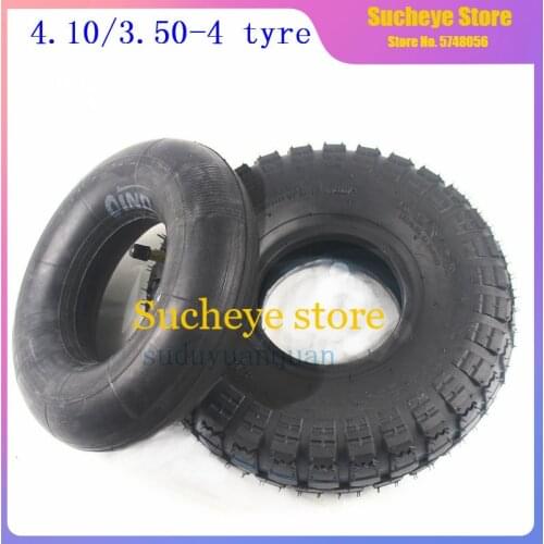 Tyres 4.10/3.50-4 410/350-4 ATV Quad Go Kart 47cc 49cc Chunky 4.10-4 Tire inner tube For All Models 3.50-4 4"