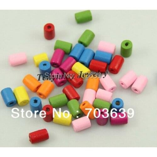 Mixed Color 10x7mm Pipe Shape Wooden Beads For DIY Fashion Wood Findings 300pcs Wholesale