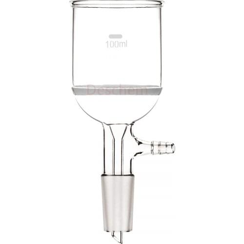 100ml 24/40 Glass Buchner Funnel W/Core Coarse Filter And 10mm Filtration Vacuum Adapter