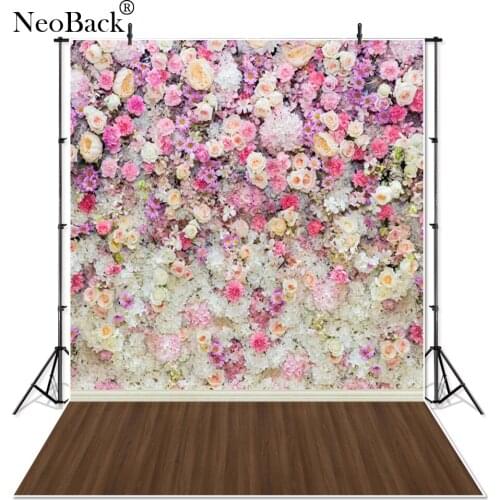 Thin Vinyl Children Kids Floral Wall Photo Backdrops Printed Indoor Floral Wall Wood Wedding Studio Photographic Backgrounds
