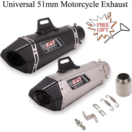 Universal Motorcycle Yoshimura Exhaust Pipe Escape Modified Carbon Fiber Muffler DB Killer For GSX250R Ninja 250 MT-03 KTM390