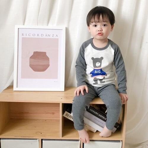 2021 Spring Autumn Boys Girls Pajamas Kids Sleepwear Children Lounge Set Toddler Teenagers Clothing Set