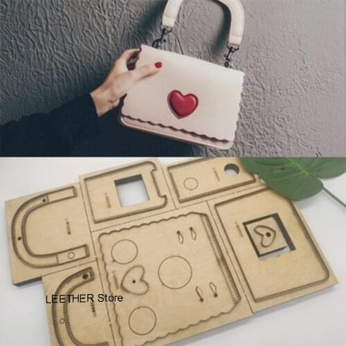 Japan Steel Blade Wooden Rule Die Cutter DIY Leather Handmade Craft Women Handbag Sewing Pattern 18CMx14CMx7CM