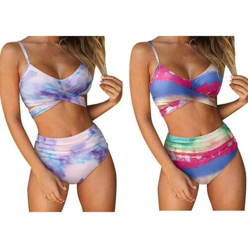 Women Swimsuit Bikini 2021 High Waist Push Up Bikinis Set Swimwear Womens Brazilian Swimming for Bathing Suit Maillot De Bain