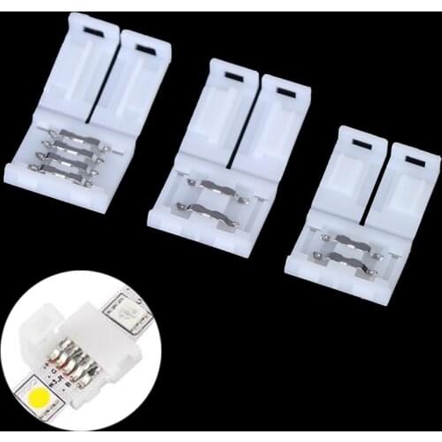 10Pcs LED Strip Light 2PIN 4PIN Free Soldering LED Connector Corner Connector