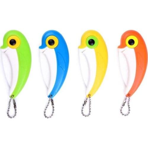2Pcs Portable Mini Blade Ceramic Peel Knife Pocket Fold Knife Cut Slice Picnic Fruit Knife Bird Pattern Vegetable Kitchen Tool