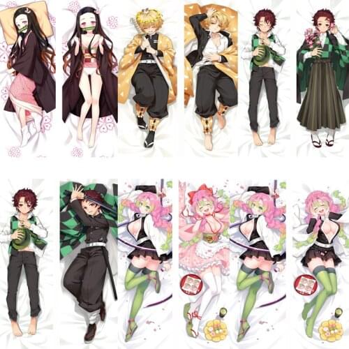 2020-January Anime Kimetsu no Yaiba Agatsuma Tanjirou Kamado Nezuko Kochou Kanroji Dakimakura Body Pillow Case Cover