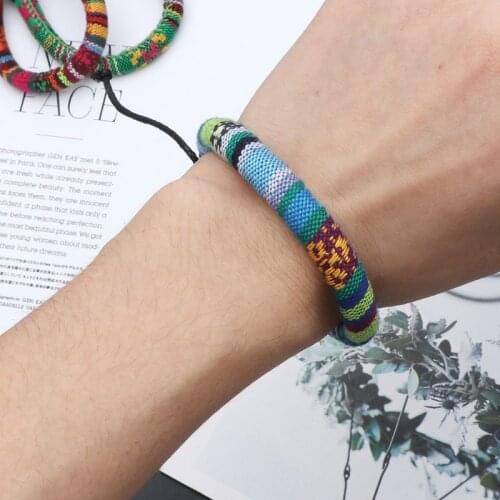 3Pcs/Set Friendship Ethnic Tribal Cotton Linen Bracelet Braid Boho Hemp Rope For Unisex Jewelry
