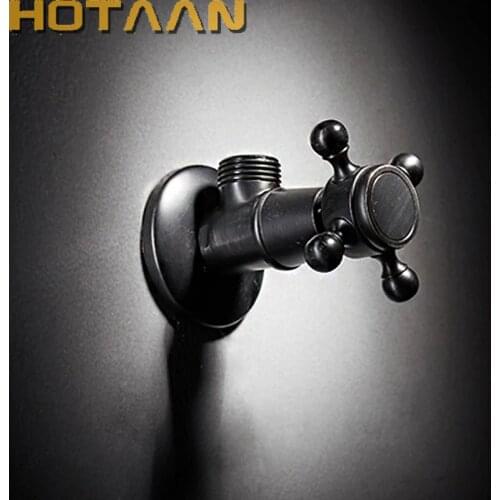 Free Shipping Matte Black Triangle Valve Water Control Valve Bathroom Tap Water Valve 1/2*1/2 Brass Angle valves ,YT-5182-H