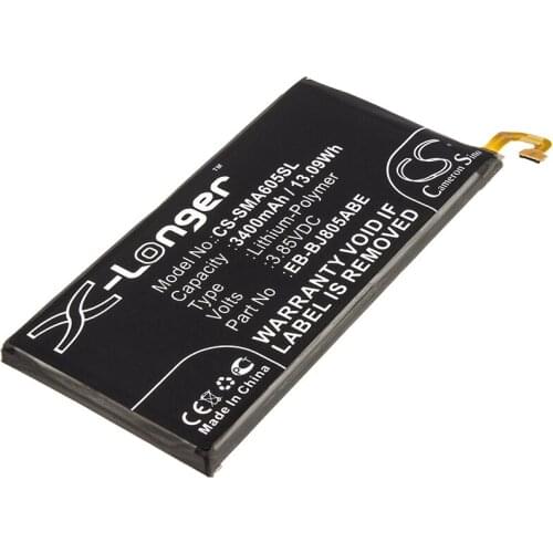 CS 3400mAh/13.09Wh battery for Samsung Galaxy A6 Plus 2018 Duos, SM-A605G/DS, SM-A605K EB-BJ805ABE, GH82-16480A