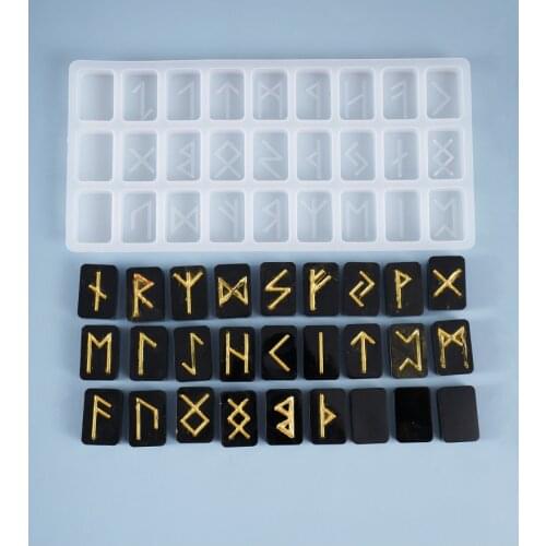 Rune Symbol Mirror Energy Symbol Epoxy Mold for DIY Crafts Epoxy Resin Home Decoration Accessories Jewerly Making Tools