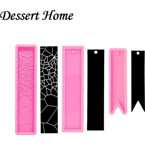 DY0527 Glossy Resin Rectangle Bookmarks Molds , Ribbon Mold for Keychain ,Silicone Molds DIY Epoxy Jewellery Making, Clay Molds