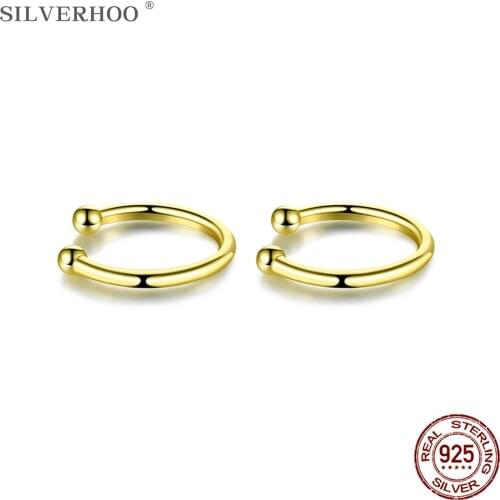 SILVERHOO 925 Sterling Silver Earrings Round Shaped Stud Earring For Women Wedding Gift To Lover Best Selling Hot Fine Jewelry