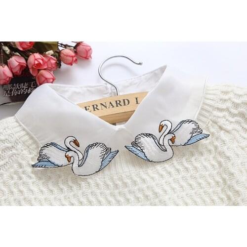 Cotton round neck fashion wild doll collar cygnet common false collar Women Embroidered Sexy detachable shirt Pullover Choker