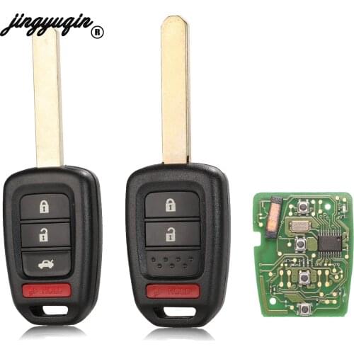 Jingyuqin 2+1 /4 Button Car Key Fob PCF7961 Chip Remote Key Fob For Honda 2013-2015 CRV 2013-2017 Accord Civic MLBHLIK6-1T