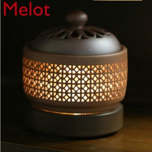 Ceramic Electronic Aroma Burner Household Timing Temperature Control Creative Charging Sandalwood Agarwood Electronic Burner