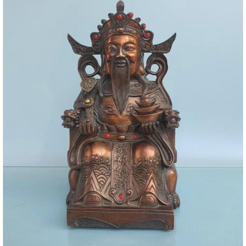 China brass seiko god of wealth crafts statue