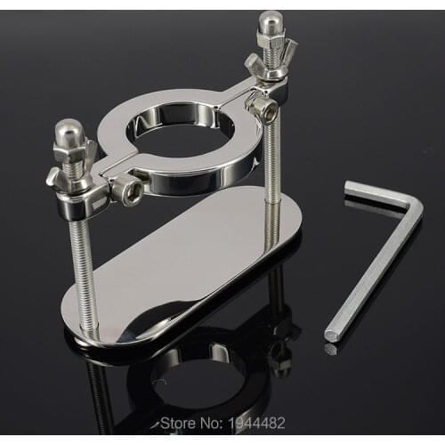 SODANDY Stainless Steel Scrotum Stretcher Penis Ring Metal Ball Stretcher Male Chastity Device Testicle Clamp Enhancer CBT