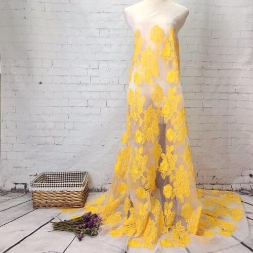 2 yards 2017 New African Lace Fabrics High Quality French Organza Lace Fabrics Guipure Embroidered Tulle Lace For Nigerian Dress