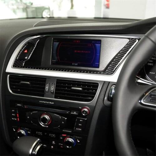 Carbon Fiber Navigation Guide NAVI Frame Decorative Cover Trim Sticker for Audi Q5 A4 A5 Car Accessories Interior Decoration