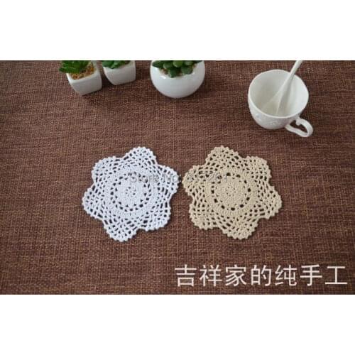 2015 new arrival fashion 6 pic/lot 15cm colorful cotton crochet doilies handmade felt for home deocr with flowers cutout pad