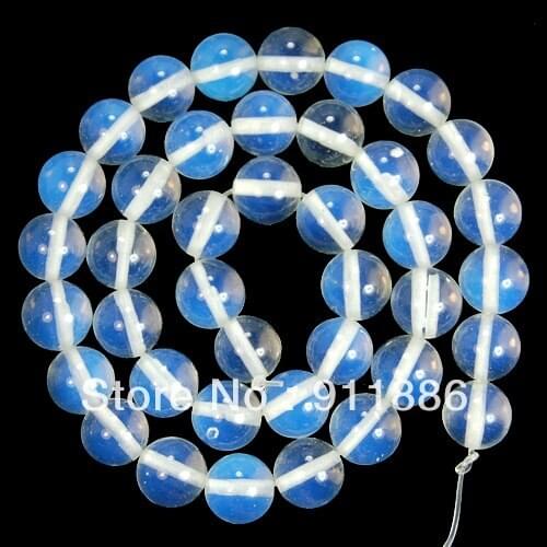 New Loose Semi Precious Stone Round Shape 390Pcs/Lot 10MM (Moonstone) Sea Opal Beads Findings Fit Macrame Jewelry Making