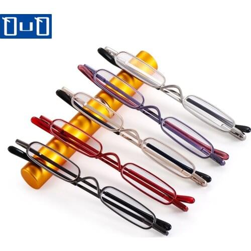 Qutzzmnd New Mini Reading Glasses Women Men Ultralight Portable Hyperopia Glasses Metal Round Tube Presbyopia Eyewear +10~+40