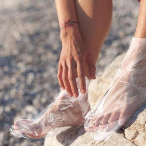 Disposable Plastic Foot Covers Transparent Shoes Bath Wax Therapy Bag Liner Bootie Jianzikou Can Let Air Convection and Breathe