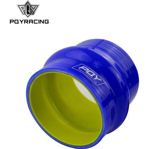 PQY - Blue&yellow 3.0" 76mm Hump Straight Silicone Hose Intercooler Coupler Tube Pipe PQY-HSH0030-QY