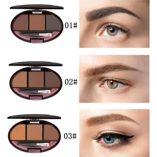 3 Color Eyebrow Powder Beauty Makeup Tools Long Lasting Waterproof Women Cosmetic Eyebrow Enhancer With Brush & Eyeliner Pencil