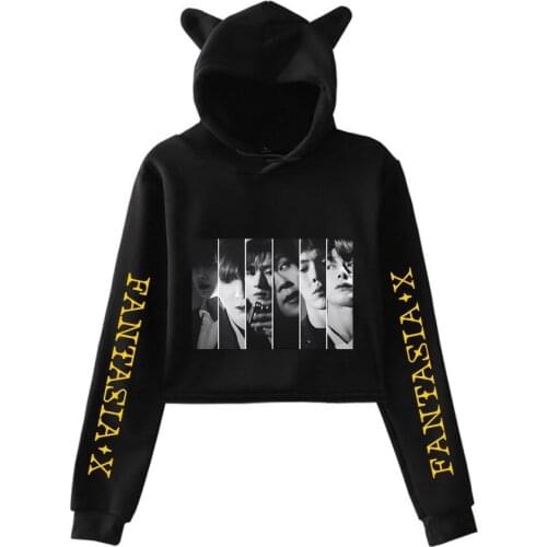 FANTASIA X spring new hot Kawaii cat ear cotton hoodie casual all-match pullover loose hoodie tops comfortable short sexy hoodie