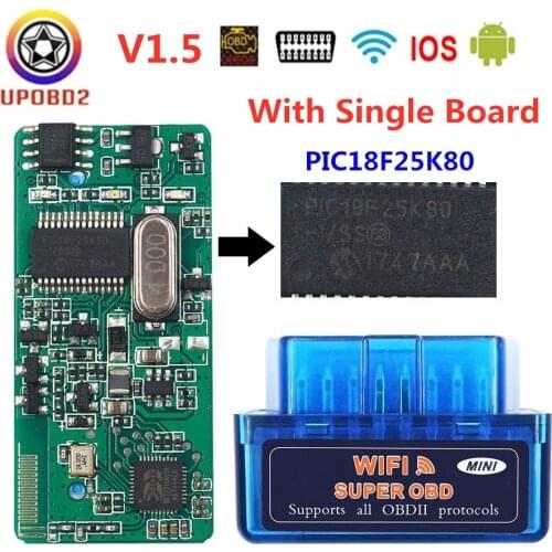 V1.5 ELM327 WIFI Bluetooth OBD 2 Scanner ELM327 WIFI 1.5 Mini Auto Code Reader OBD2 OBDII Car Diagnostic Tool For iOS/Android/PC