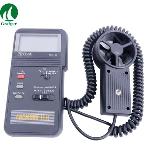 High Precision Portable Anemometer Air Flow Meter AVM-03 for Low/High Air Velocity (0.0-45m/s)