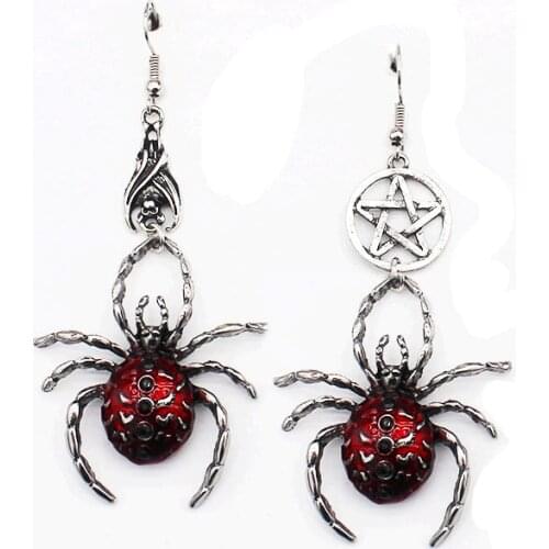 Halloween Jewelry Accessories Fashion Exaggerated Spider Pendants Punk Alloy Women Earrings 2021 Trend for Halloween Party