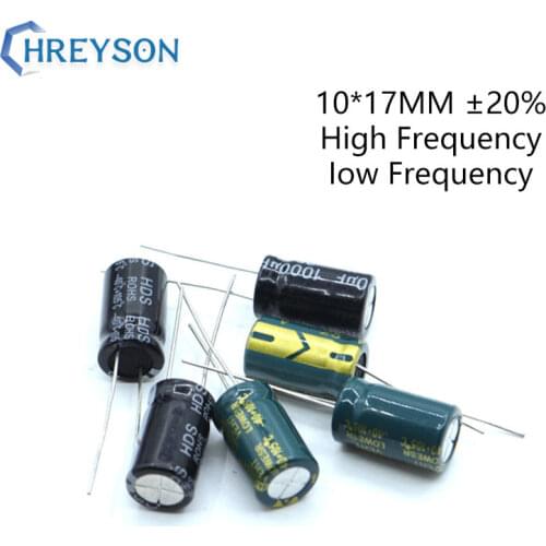 10Pcs 10*17 High Frequency Low ESR Aluminum Electrolytic Capacitor Kit 35V 50V 63V 220UF 330UF 1500UF Full Values Assorted Set